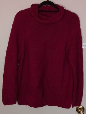 Kenneth Cole Women's Cotton Raspberry Cowl Neck Sweater